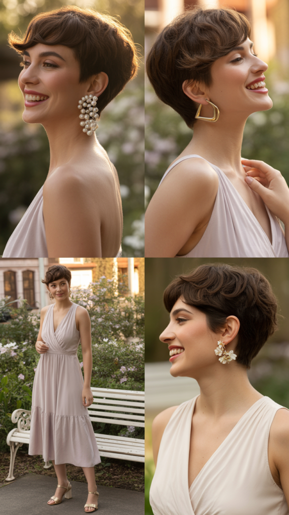 Feminine Midi Dress with Statement Earrings