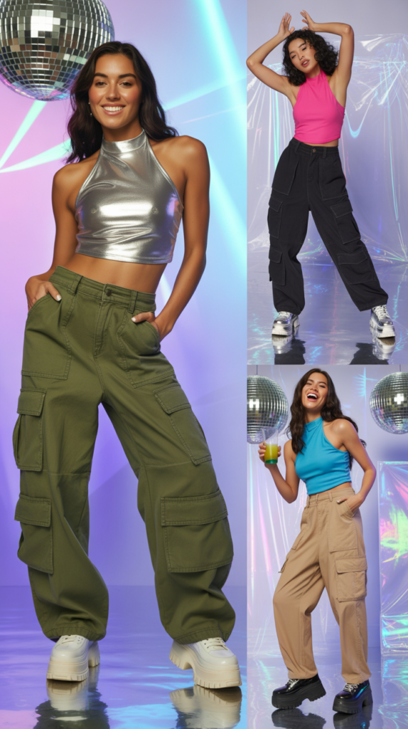 Cargo Pants with Halter Top