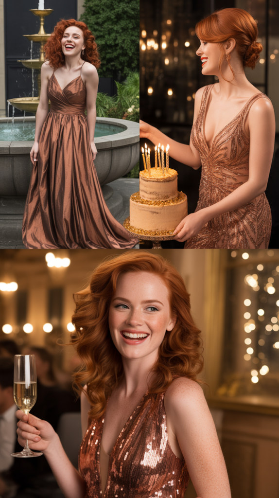  Copper Metallic Dress