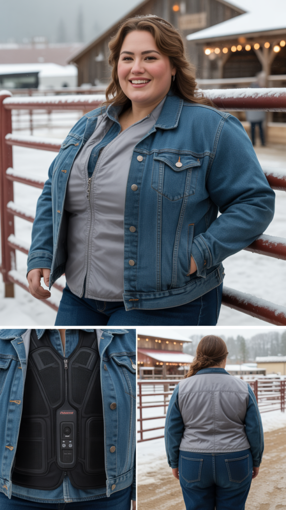 Heated Vest Under Denim Jacket