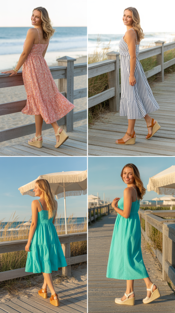 Sundress with Espadrille Wedges
