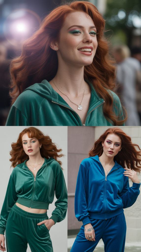 Velour Tracksuit in Jewel Tones