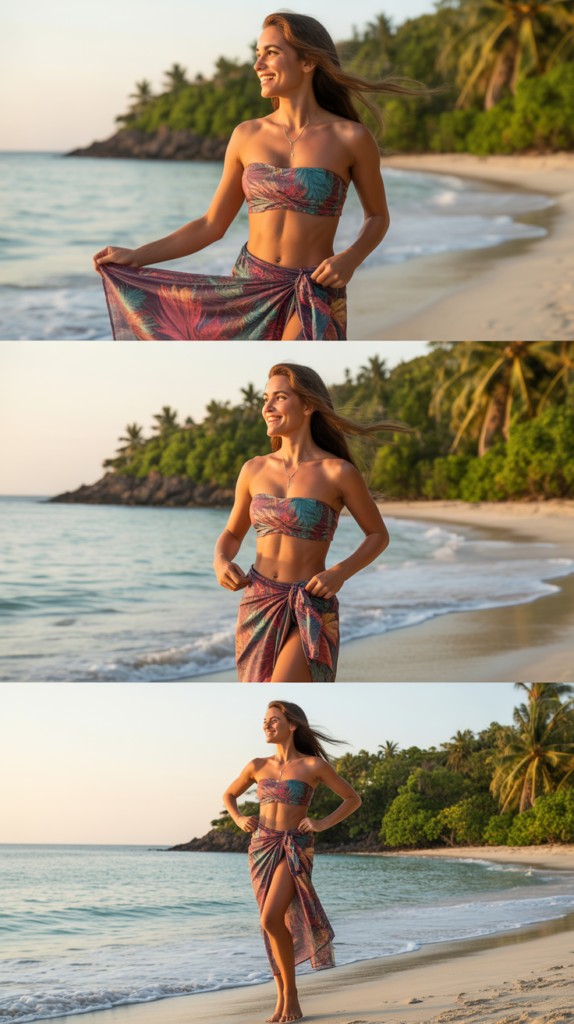 Tied Sarong with Bandeau Top