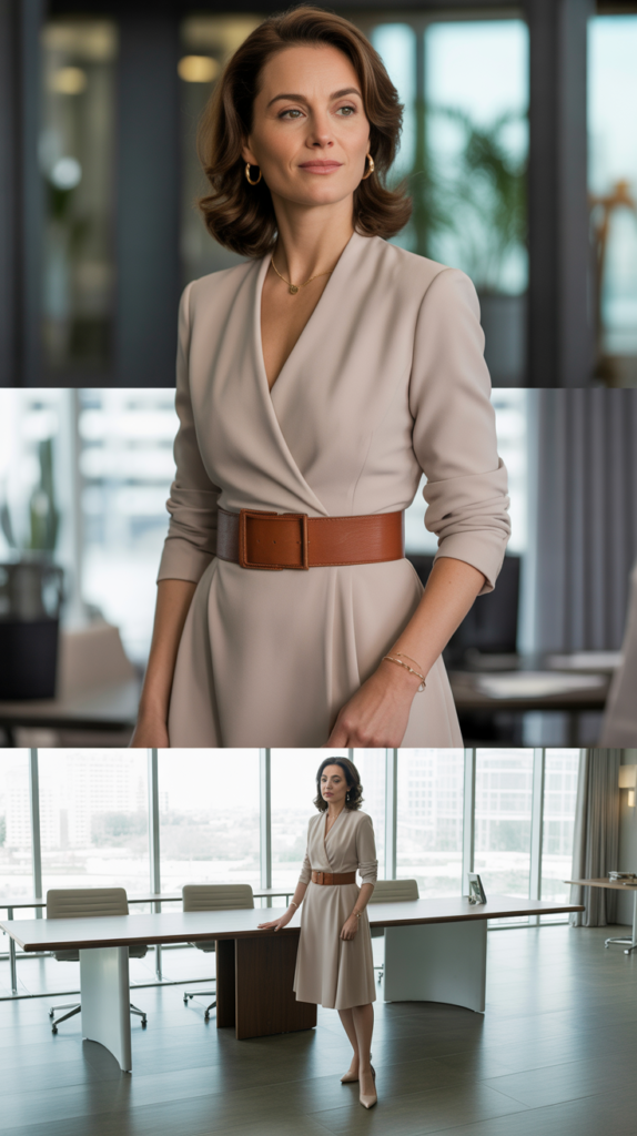 Blazer Dress with Statement Belt