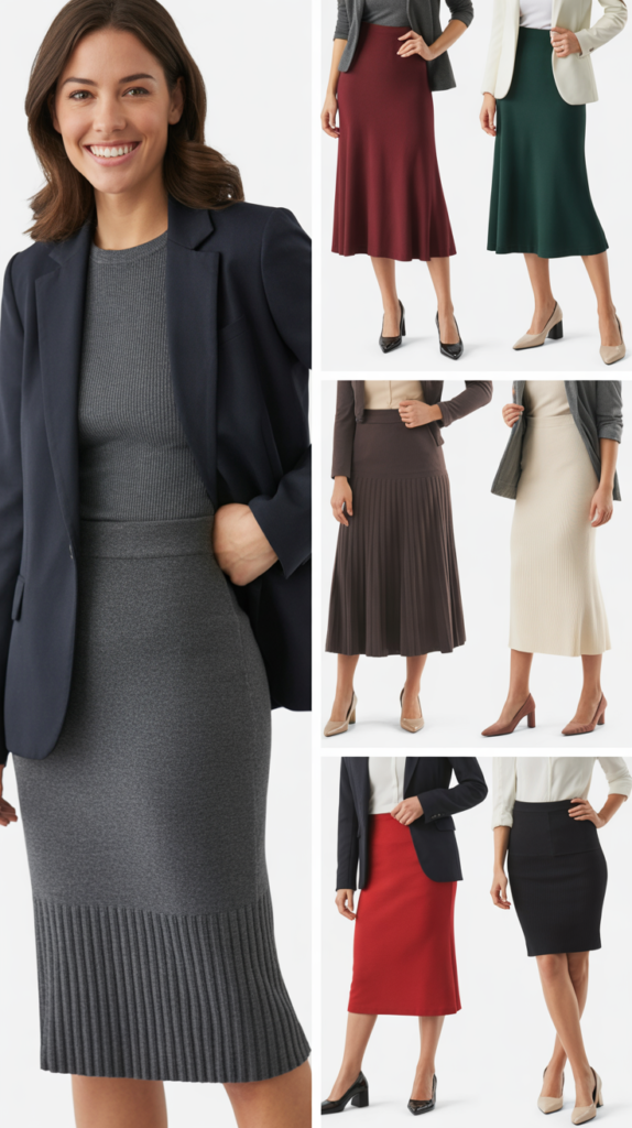 Knit Skirt with Fitted Blazer