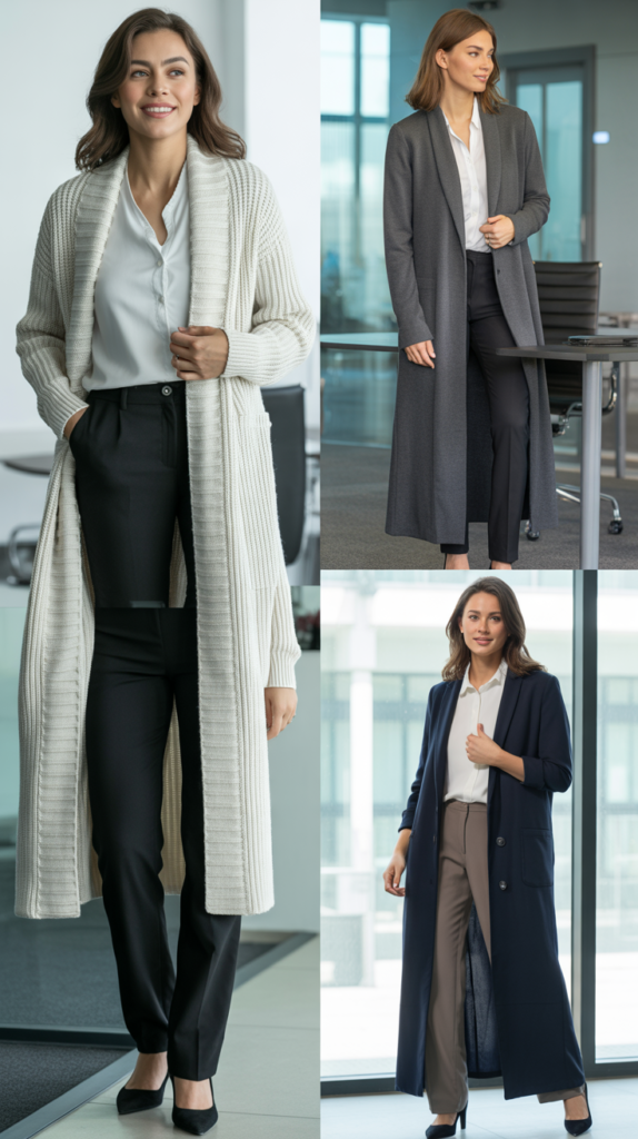 Cardigan as Outerwear with Dress Pants
