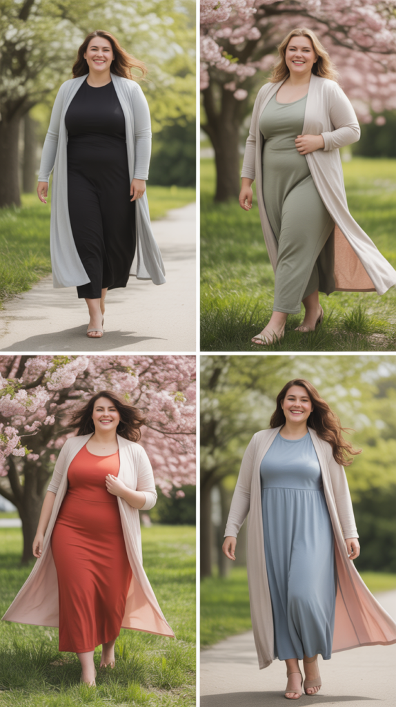  Duster Cardigan Over Simple Dress