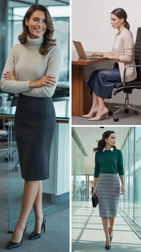  Pencil Skirt with Sweater