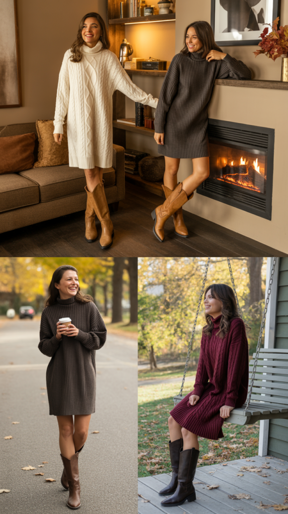  Sweater Dress and Boots