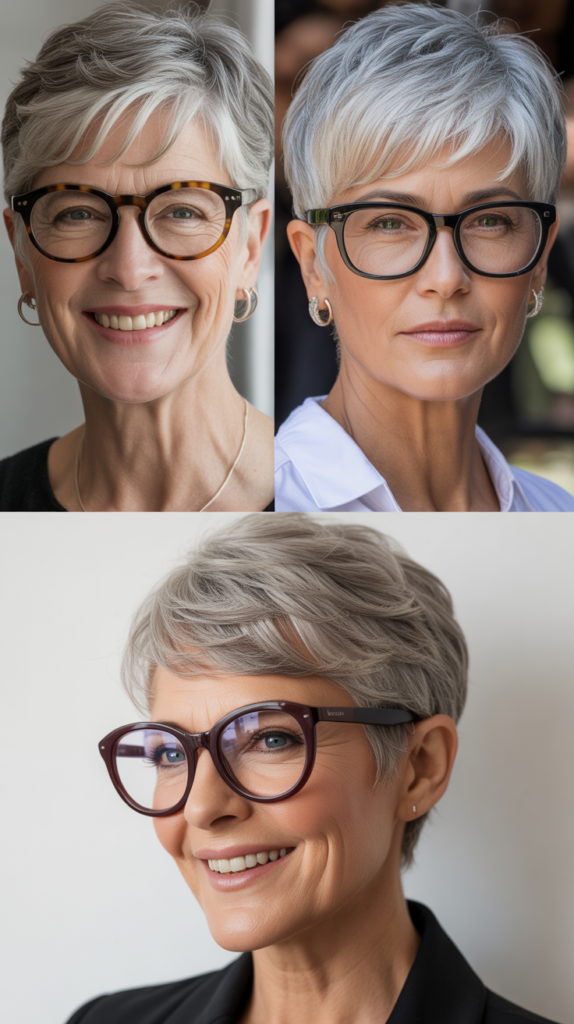 Pixie Cuts with Side-Swept Bangs