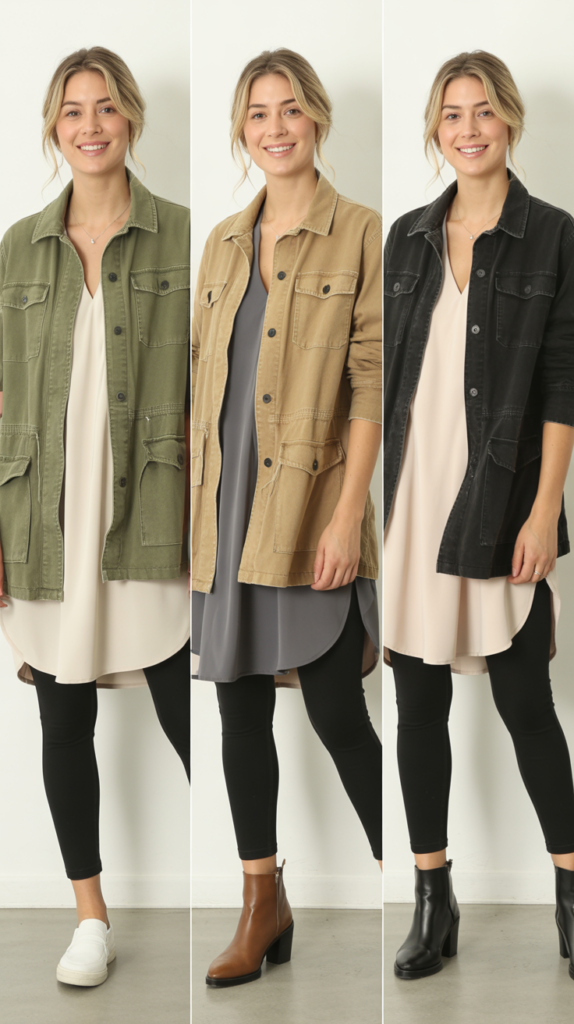 Utility Jacket with Leggings and Tunic