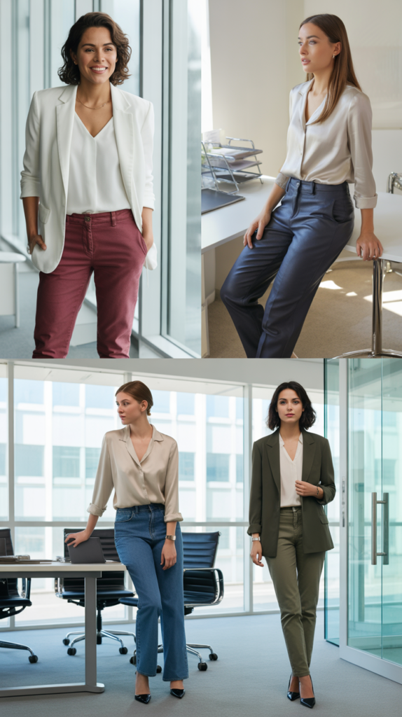 Colored Denim with Professional Top