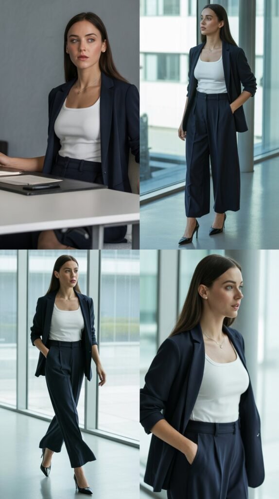 High-Waisted Culottes with Fitted Tank Top