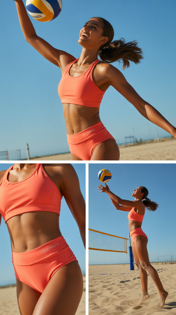 Sporty Crop Top with Swim Bottoms