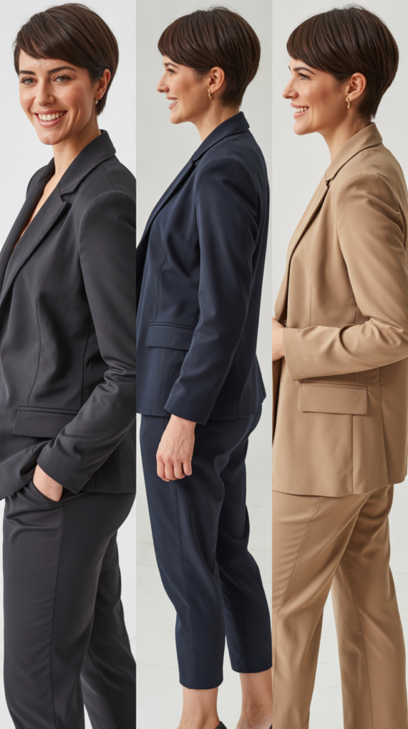 Monochromatic Power Suit in Modern Cuts