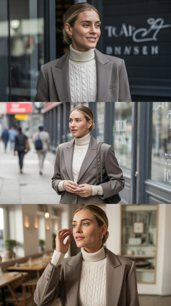 The Classic Turtleneck and Blazer Combination