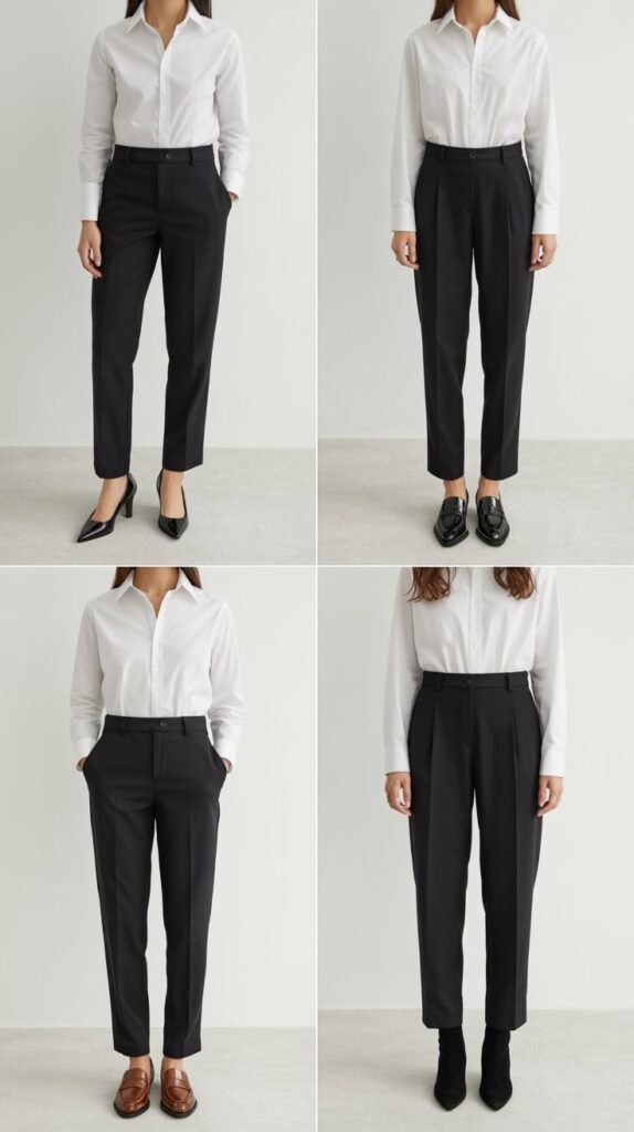 The Classic White Shirt and Black Trousers