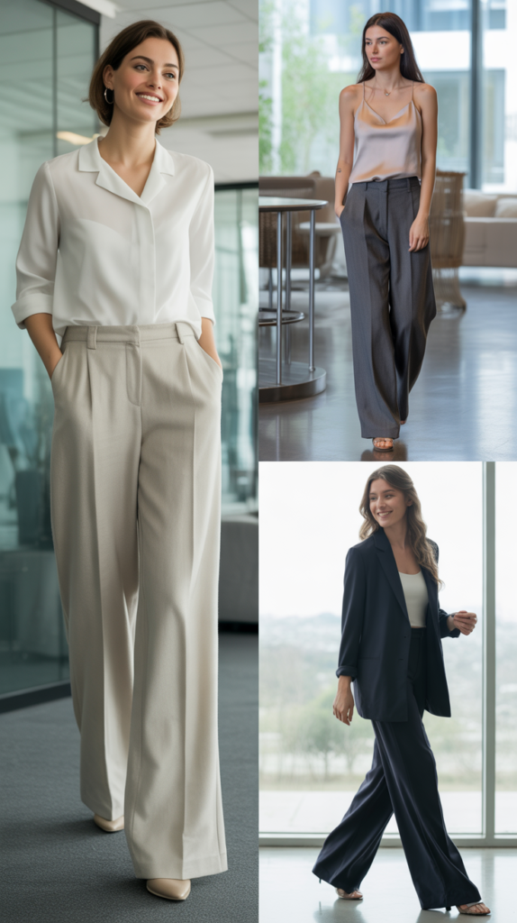 Wide-Leg Trousers with Fitted Top
