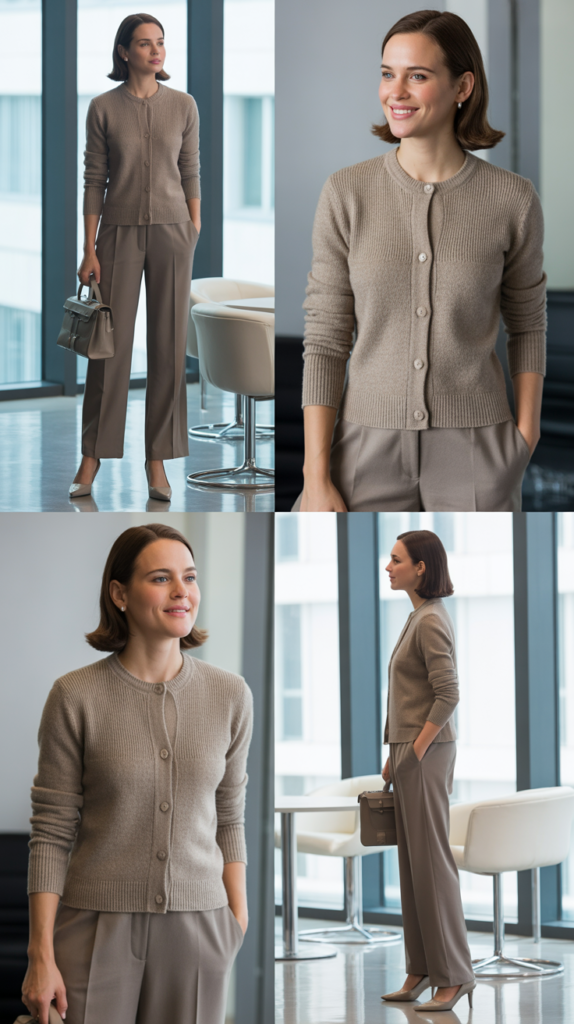  The Cardigan and Dress Pants Combination