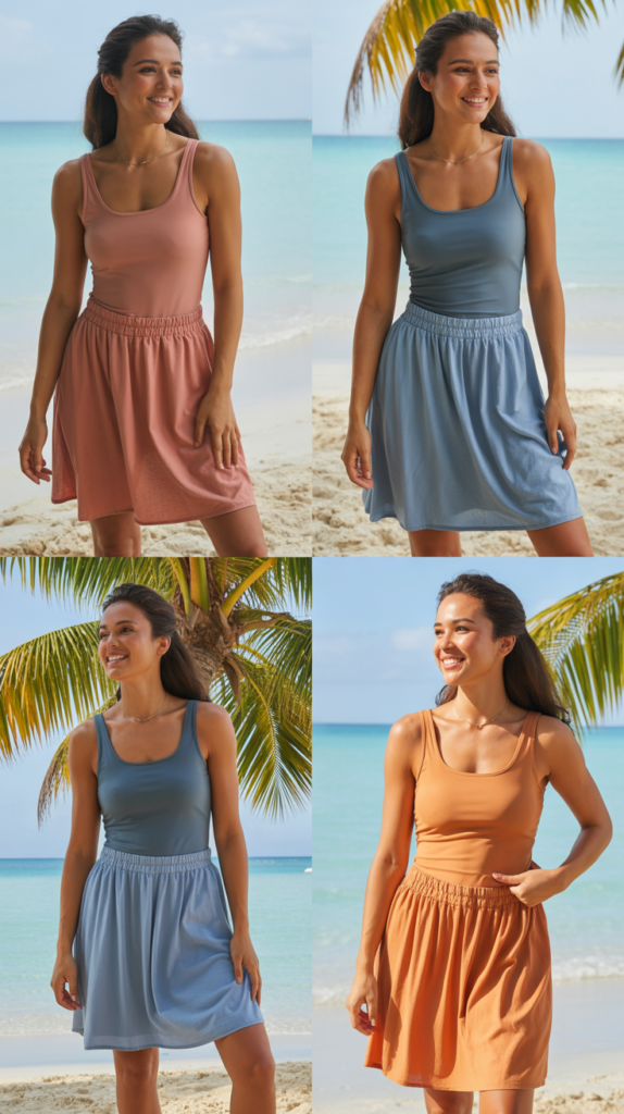 Tank Bodysuit and Flowy Beach Skirt