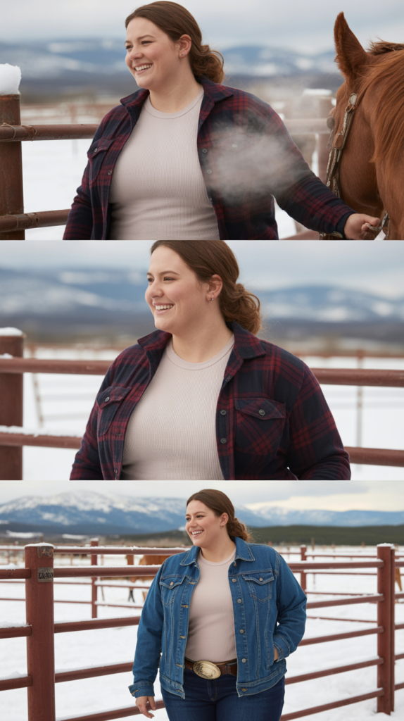  Layered Denim Jacket with Thermal Base