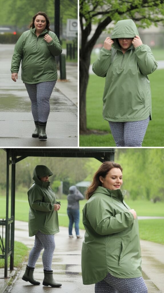 Anorak Jacket with Leggings and Sneakers