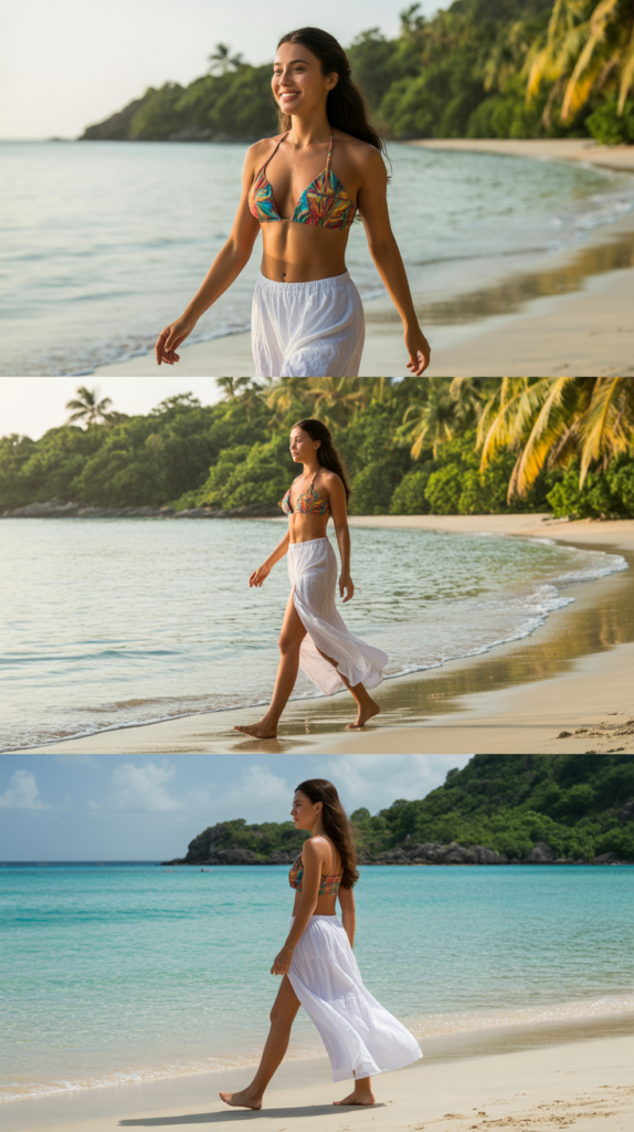 Bikini with Flowing Maxi Skirt