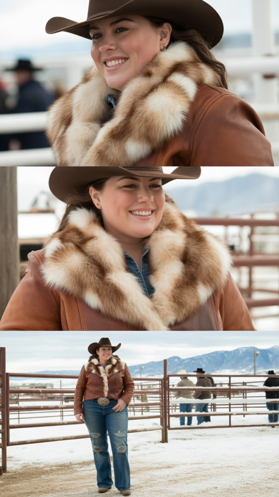 Leather Jacket with Faux Fur Collar