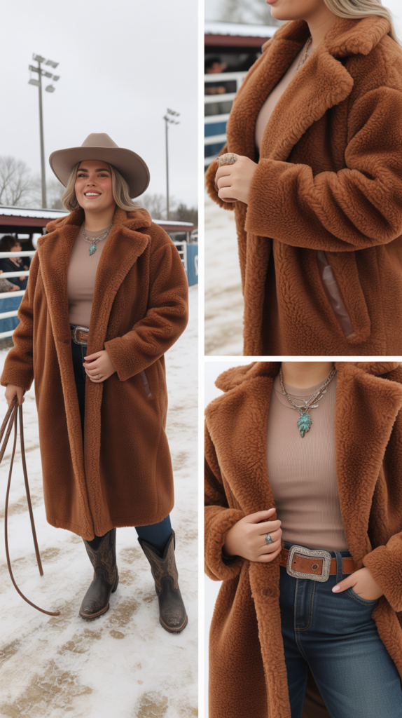 Teddy Bear Coat with Western Accessories