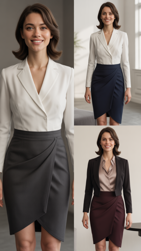 Asymmetrical Skirt with Structured Top