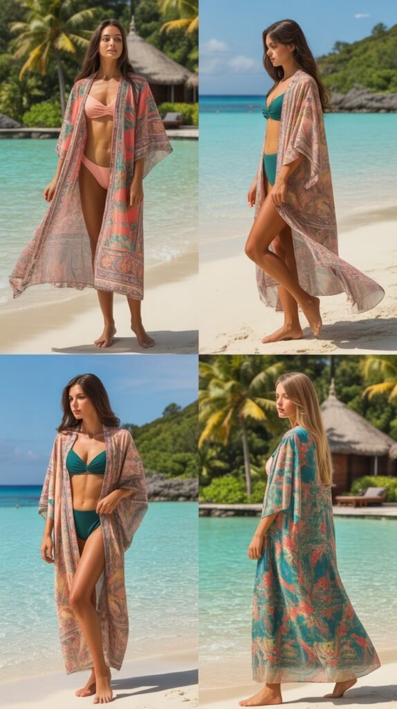 Kaftan or Beach Maxi Dress Over Swimwear
