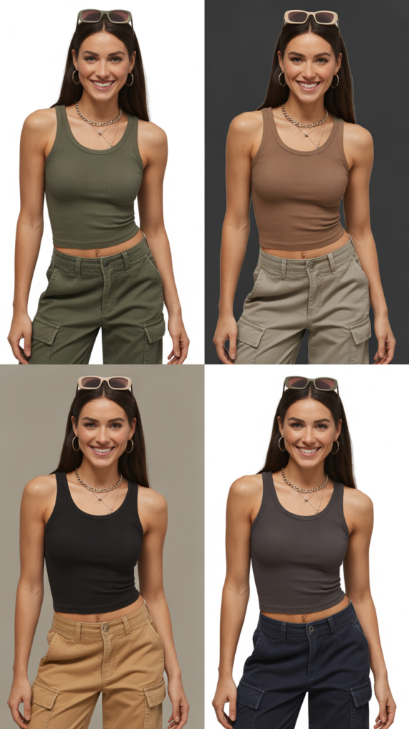  Cargo Pants with Fitted Tanks