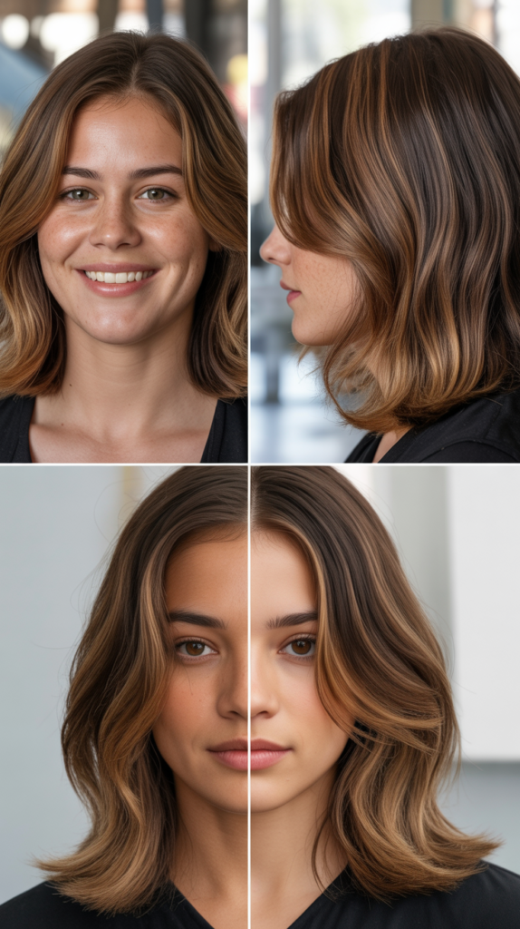  Face-Framing Brown Highlights