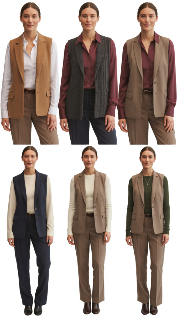 Vest Over Long-Sleeve Top