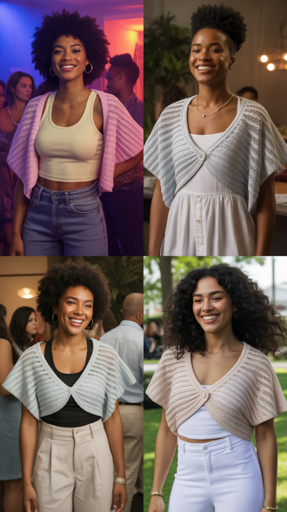 Shrug Cardigans Over Sleeveless Tops