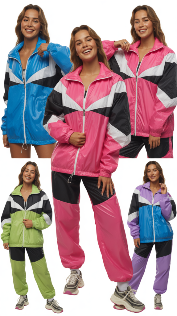 Nylon Windbreaker with Athletic Pants