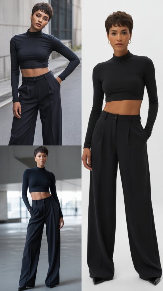 The Wide-Leg Trousers and Crop Top Pairing