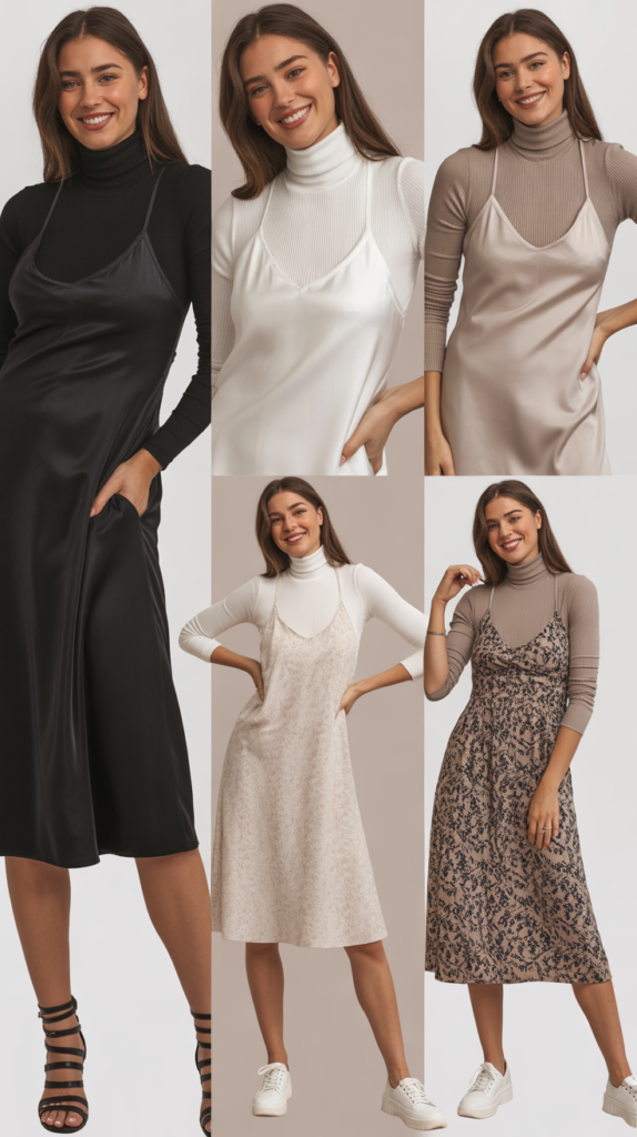  Turtleneck Under Slip Dress