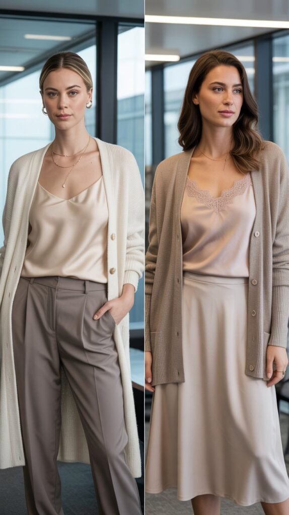 Cardigan and Camisole Combination