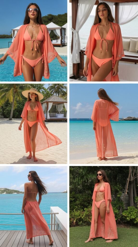  Color-Coordinated Bikini and Cover-Up Set