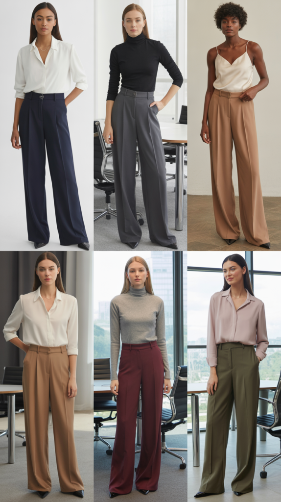 Wide-Leg Pants with Fitted Top