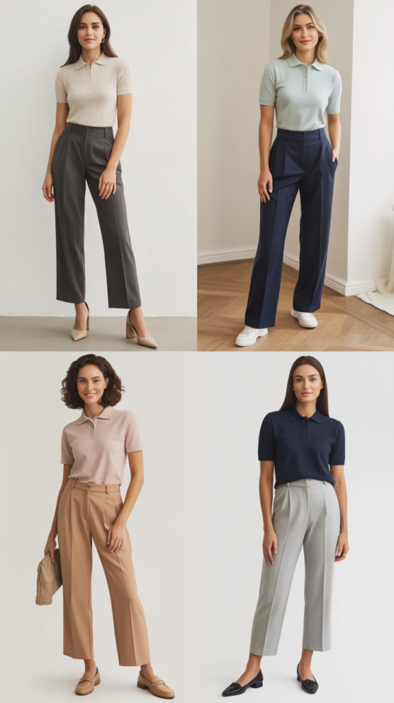 Knit Polo Shirts with Tailored Pants