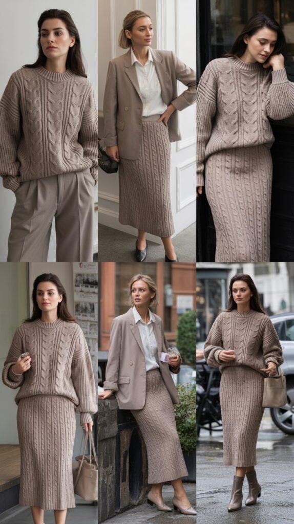  Knit Skirt and Sweater Set