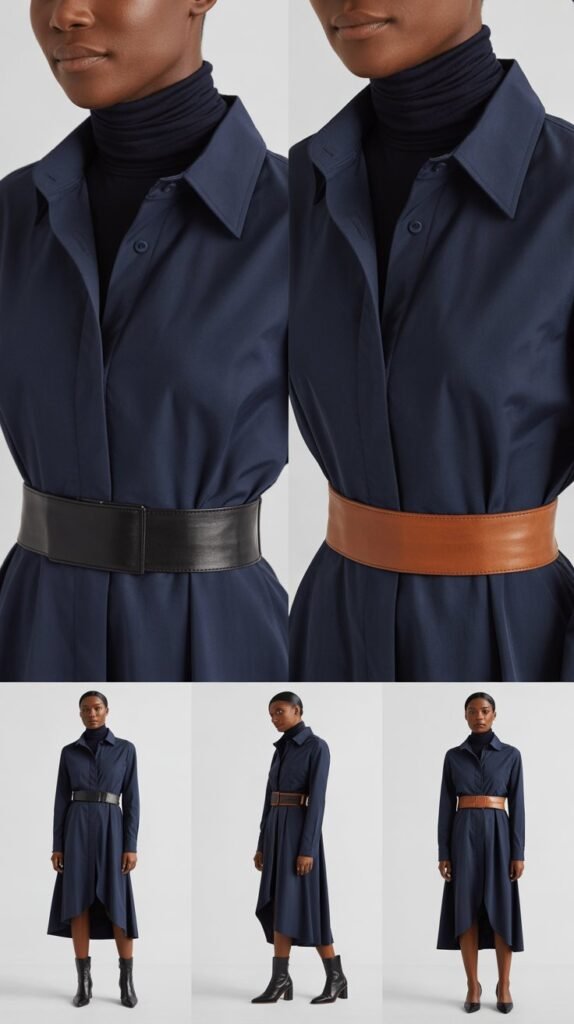 Layered Shirt Dress Ensemble