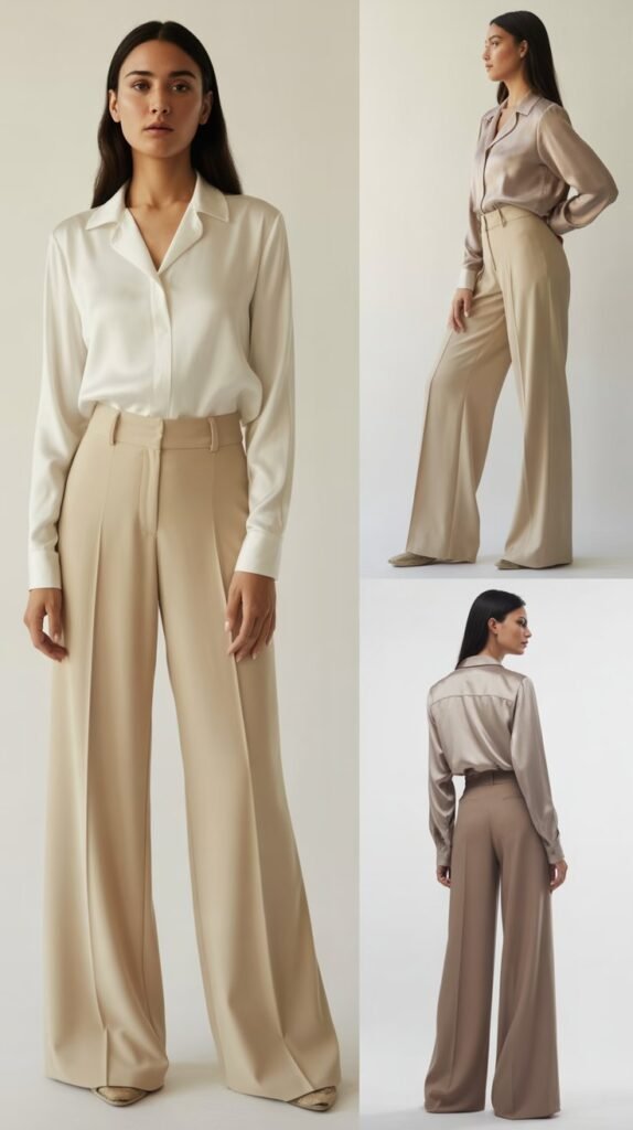 High-Waisted Wide-Leg Trousers