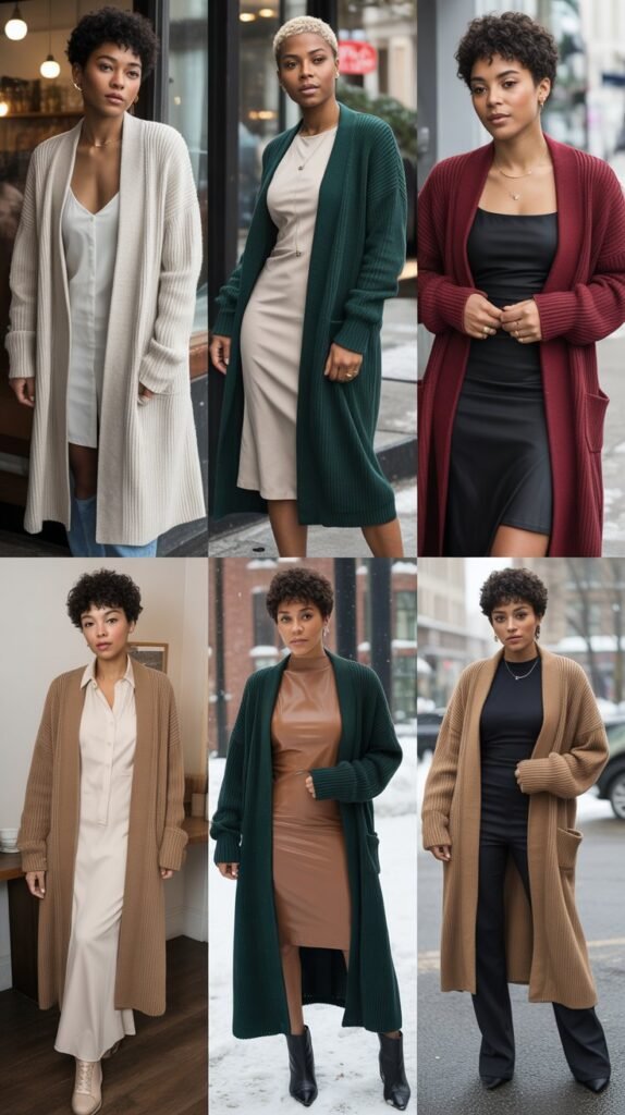 The Cardigan Coat Over Dress Ensemble