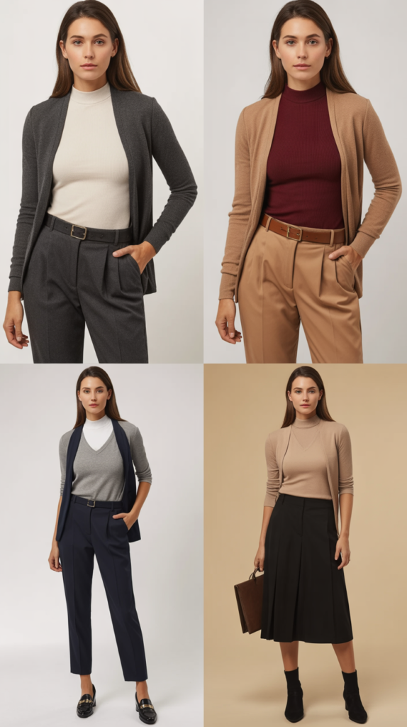 Mock Neck Under V-Neck Sweater