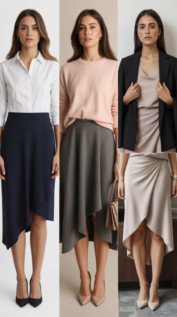 Asymmetrical Hemline with Classic Top