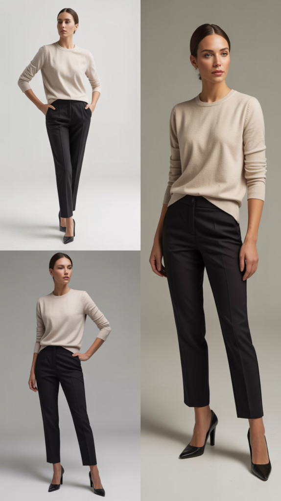 Cashmere Sweater with Cigarette Pants