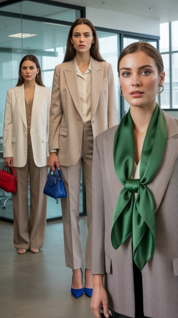  Layered Neutrals with One Color Pop